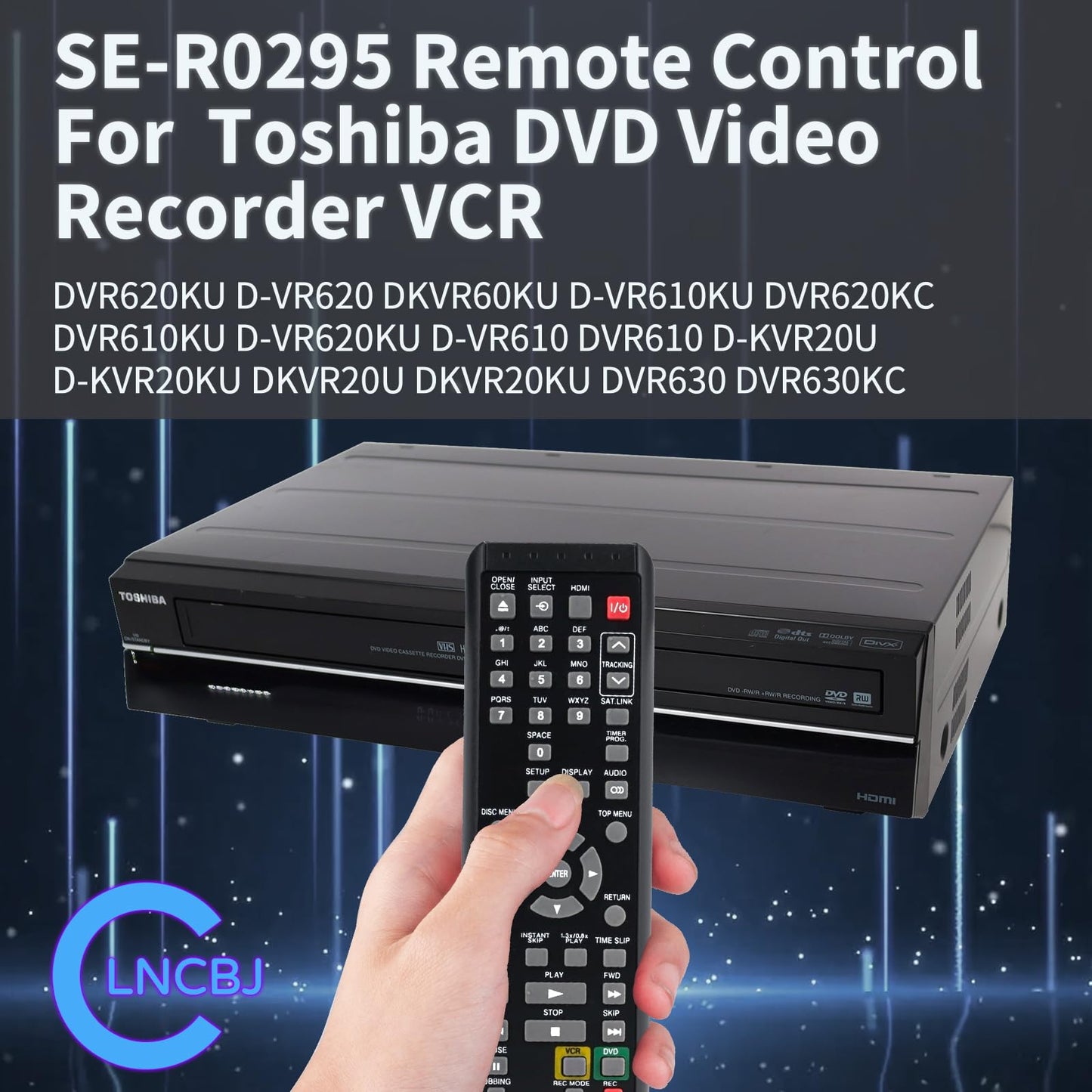 SE-R0295 Remote Control Compatible with Toshiba DVD VCR DKVR60KU DVR620KU D-VR610 D-KVR20