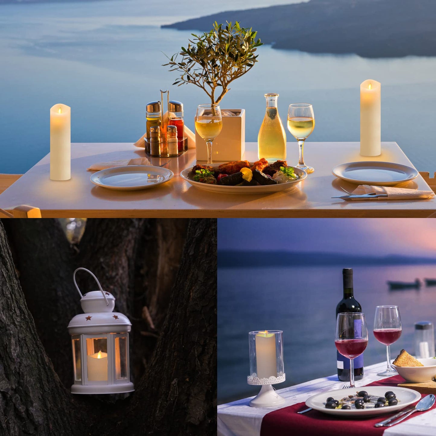 24 Pack Flameless Candles Battery Operated Waterproof Led Candles (D:2.2" X H:3" 4" 5") Candles with 4 Remotes Control for Wedding, Party, Birthday