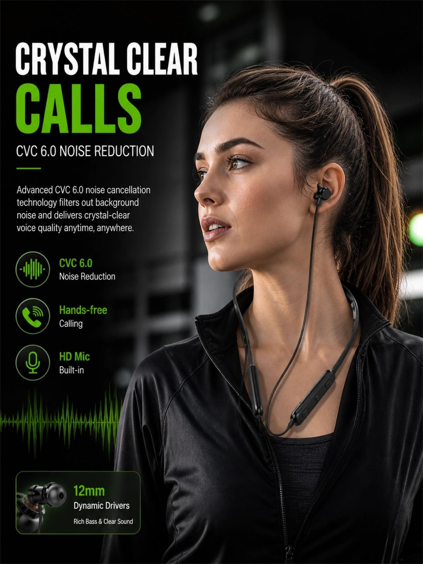 KLOKOL Bluetooth Headphones Neckband 20Hrs Playtime V5.0 Wireless Headset Sport Noise Cancelling Earbuds w/Mic for Gym Running Compatible with iPhone