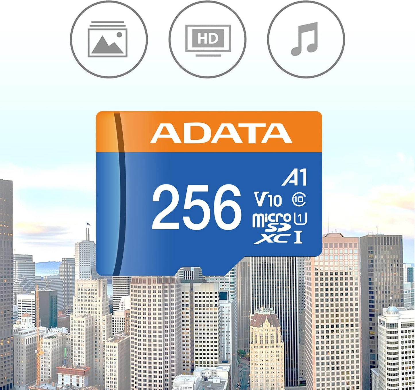 ADATA Premier microSDXC/SDHC UHS-I Class 10 Memory Card - 256GB - High-Speed, Reliable Storage - Smartphones, Tablets & Cameras - Includes SD Adapter