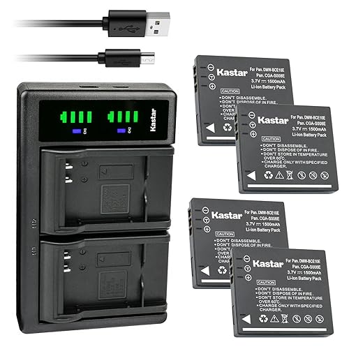 Kastar 4-Pack Battery and LTD2 USB Charger Replacement for Panasonic SDR-S26N, SDR-S26R, SDR-SW20, SDR-SW20R, SDR-SW20S, SDR-SW21, SDR-SW21D