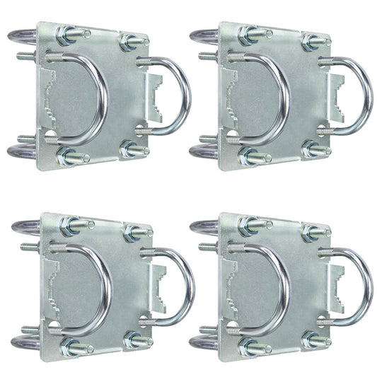 4 Sets Antenna Mast Clamp Cross-Over Bracket Kit with U Bolts for 1"-2" OD Poles, Heavy Duty Mounting Hardware for MINO Yagi TV Antennas, Security