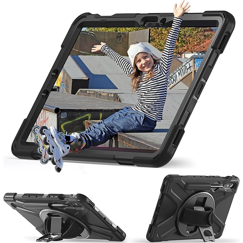 Sahara for Samsung Galaxy Tab S10 Lite (2025) / S10 FE / S9 / S9 FE Case - Heavy-Duty Protective Cover with Kickstand, Rotating Hand Strap & Shoulder