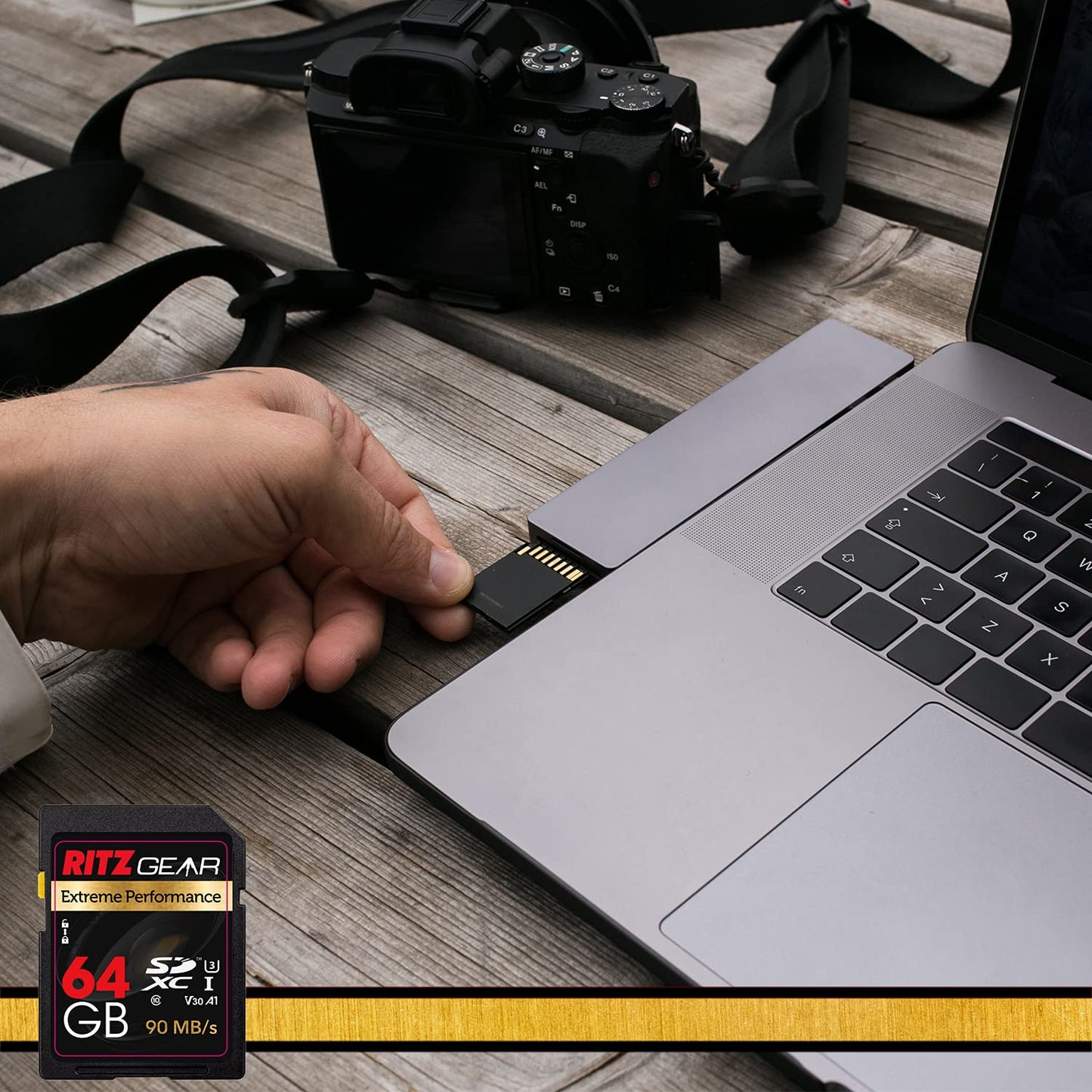 Ritz Gear UHS-II 64GB SDXC Memory SD Card U3 V60 A1, Extreme Performance Professional Sd-Card 2-Pack (R 265mb/s 120mb/s Write). Works with Canon EOS
