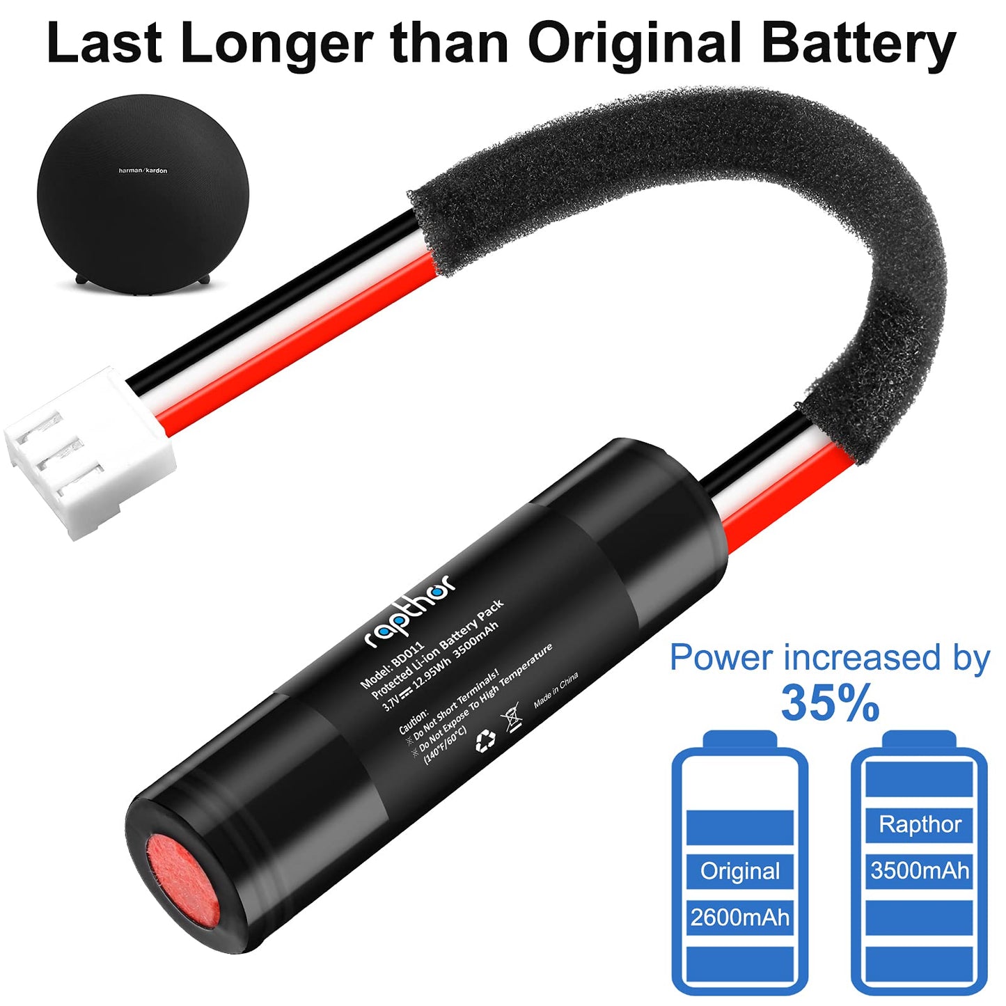 Rapthor 3500mAh Rechargeable Replacement Battery Compatible with Harman Kardon Onyx Studio 1/2/3/4 Wireless Bluetooth Speaker