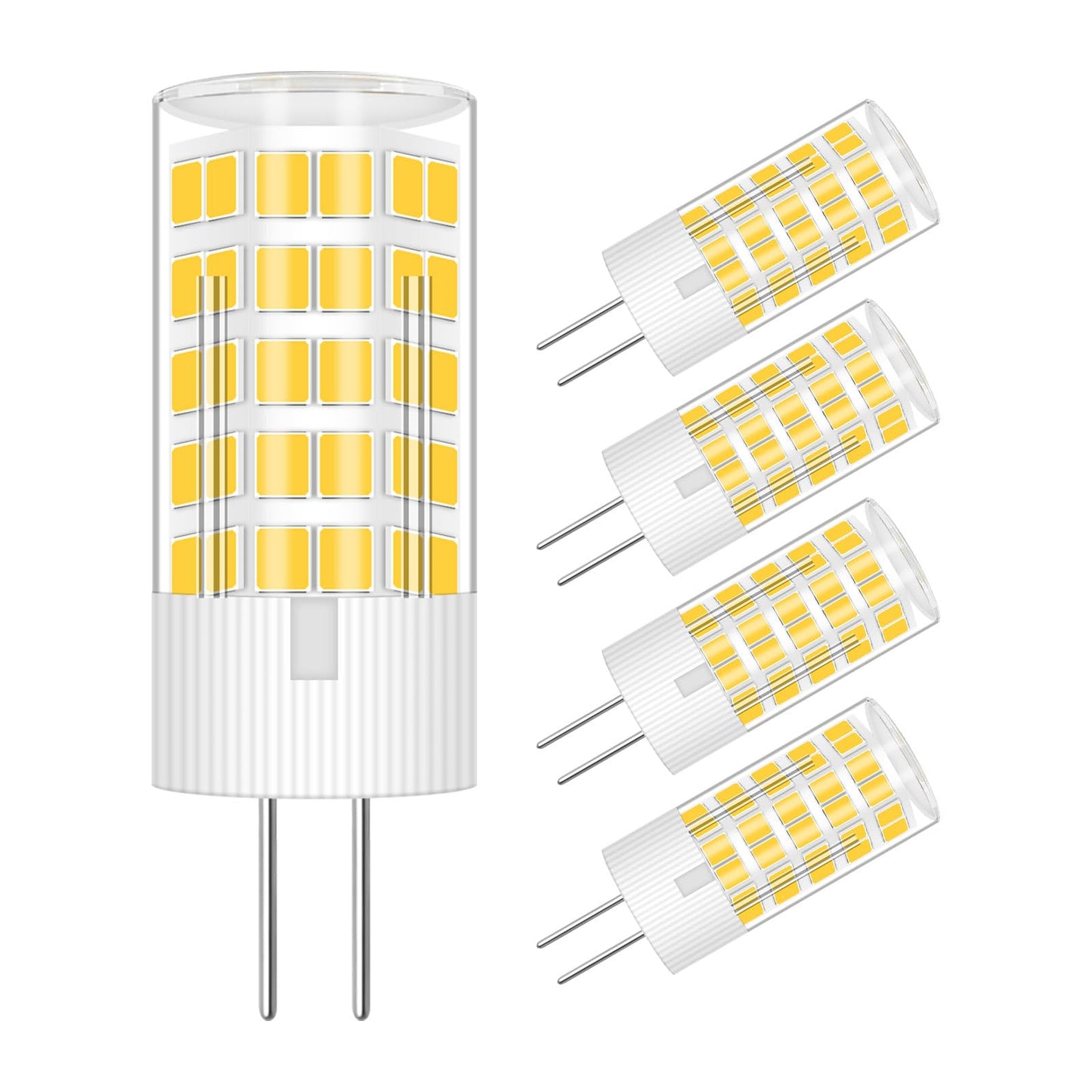 TRIJZHOU G4 JC T3 Bi-Pin Base LED Bulbs 4W AC/DC12V Warm White 3000K 5-Pack