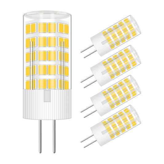 TRIJZHOU G4 JC T3 Bi-Pin Base LED Bulbs 4W AC/DC12V Warm White 3000K 5-Pack
