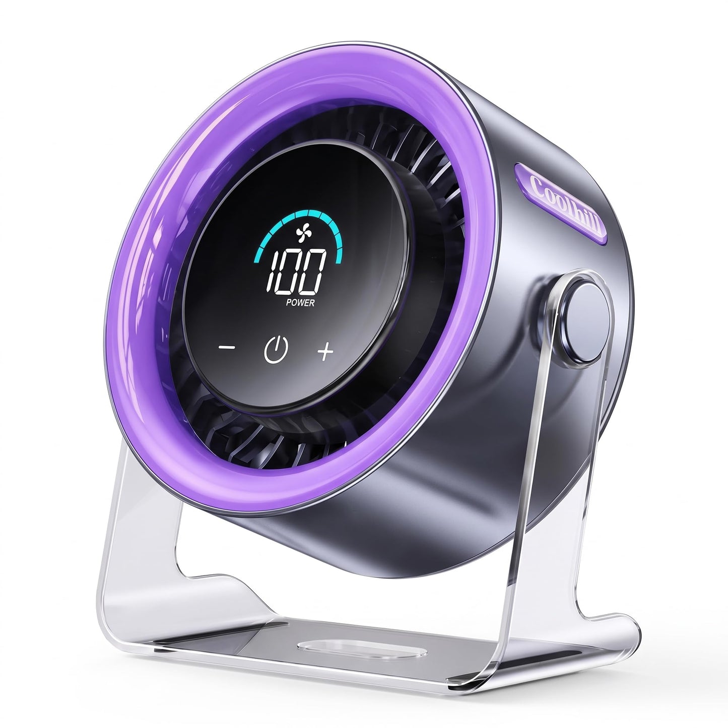 WKELIAOWP USB Desk Fan 100 Speeds with Digital Display & 120° Oscillation