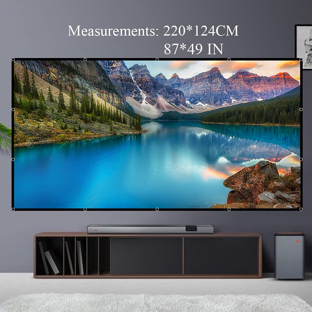 Projector Screen, 100 inch Movie Projector Screen16:9 Foldable Portable Projector Screens for Home Theater, Outdoor, Indoor Party, Office, Weding