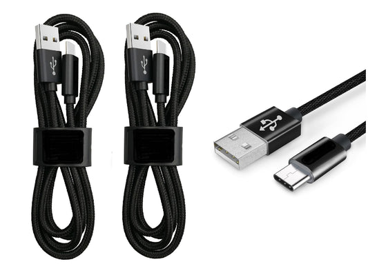 ExtremeCases for TCL ION V T607DL 2 Pack 3ft Fabric USB Type C Cable to USB A USB 3.0 Charger Cable (Type C Cable)