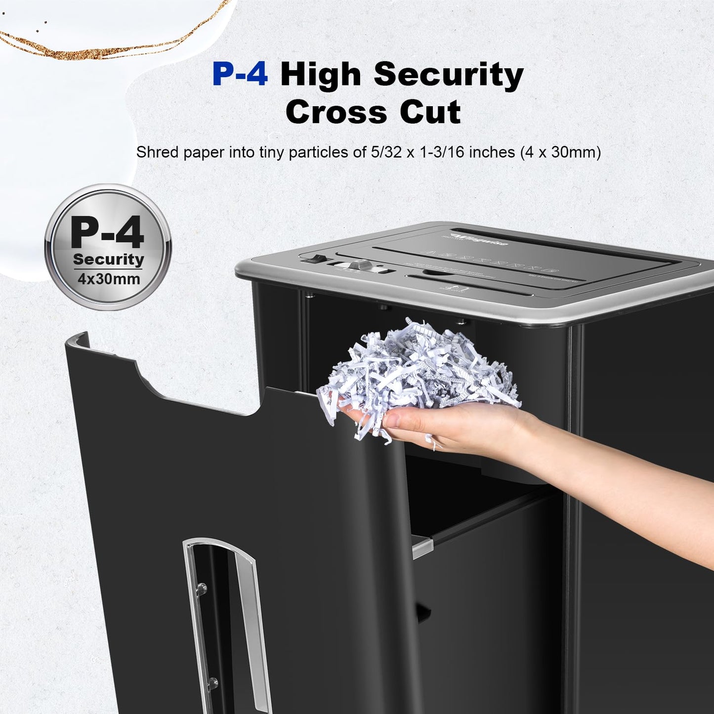 Wingwise Auto Feed Paper Shredder, 60 Sheets Cross Cut, CD/Credit Card Shredder with Anti-Jam & Dual Modes, 5.8 Gallon Bin, P-4 High Security, 26th