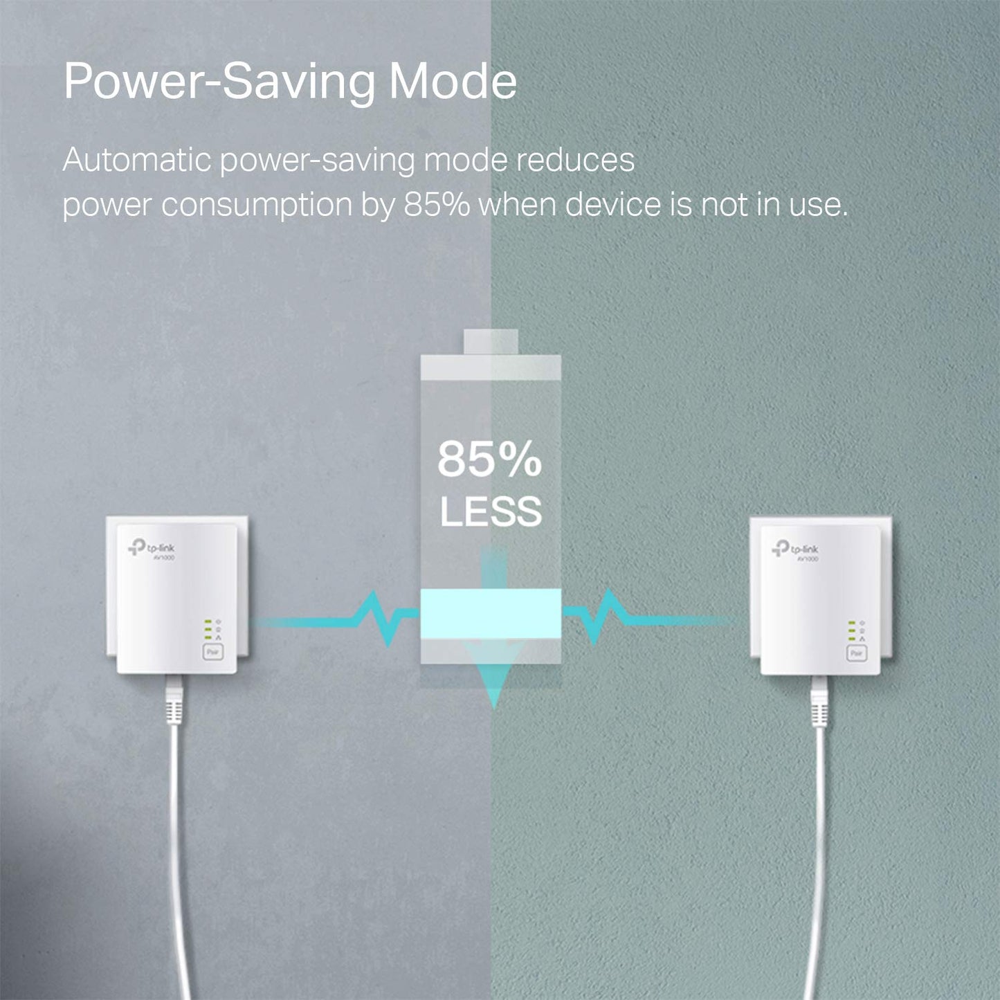 TP-Link AV1000 Powerline Ethernet Adapter KIT - Gigabit Port, Plug Pair &Play, Ethernet Over Power, Nano Size, Power Saving Mode, Network Adapter