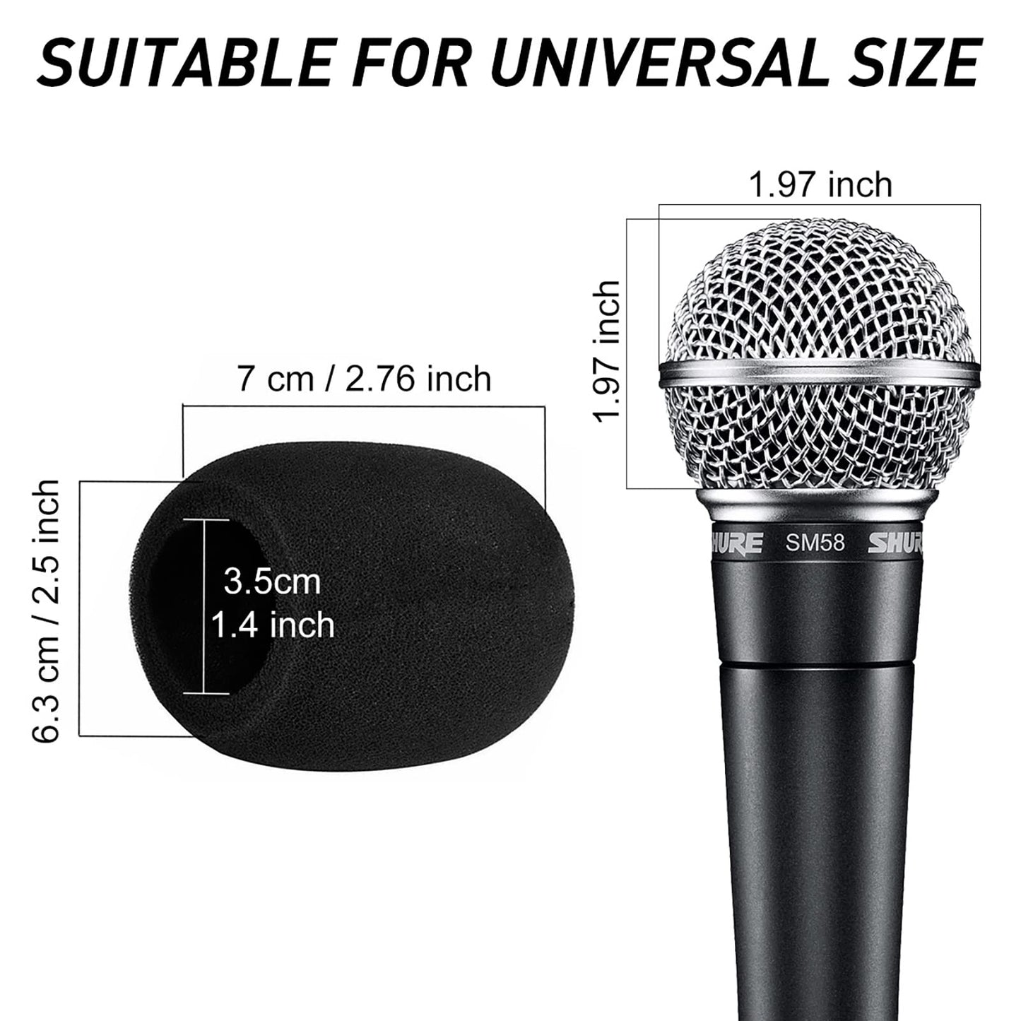 Mudder 5 Pack Foam Mic Cover Handheld Microphone Windscreen (5 Pack)