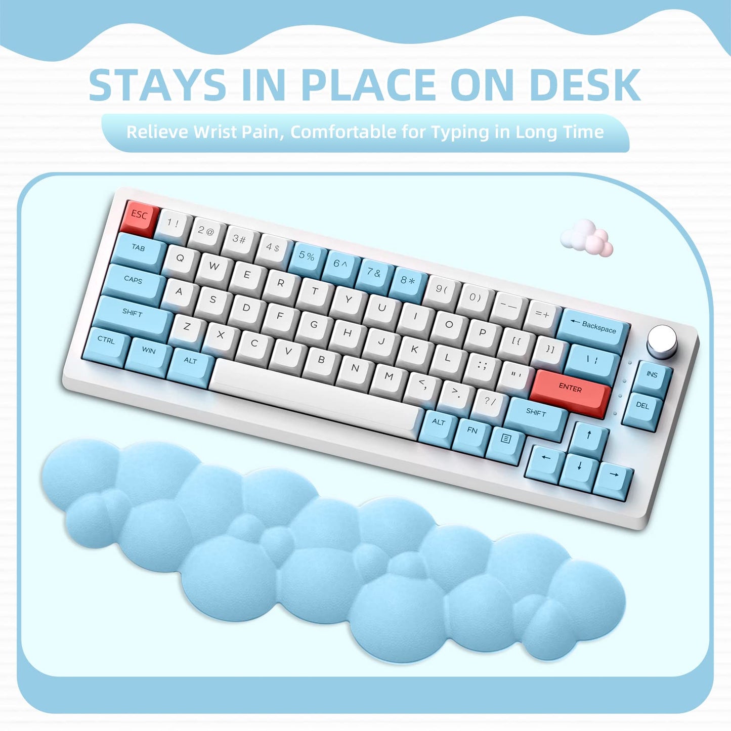 Keyboard Wrist Rest and Mouse Pad with Wrist Support, Ergonomic Gel Wrist Rest for Computer Keyboard and Mouse Pad + Coaster Set, Perfect for Home