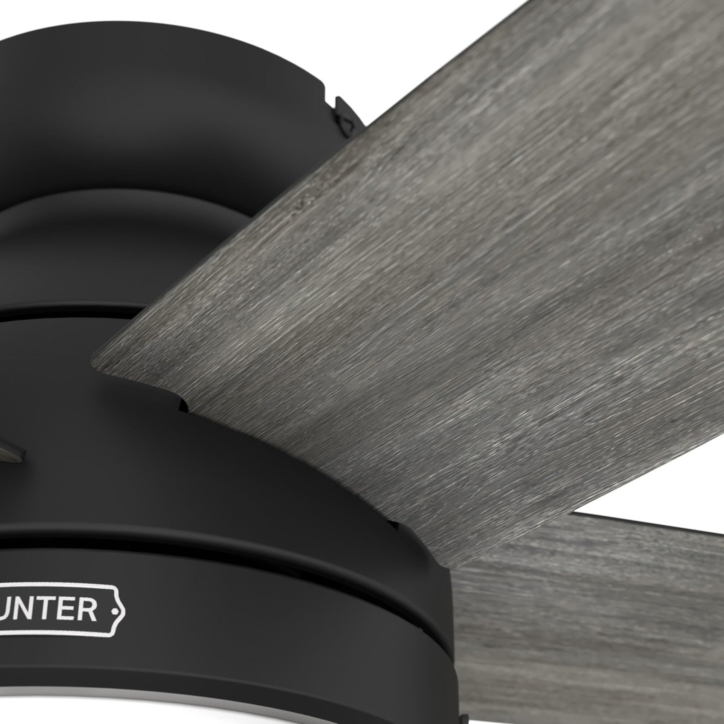 Hunter Fan 44 Inch Low Profile Matte Black Finish Indoor Ceiling Fan With LED Light Kit and Pull Chain (Renewed)
