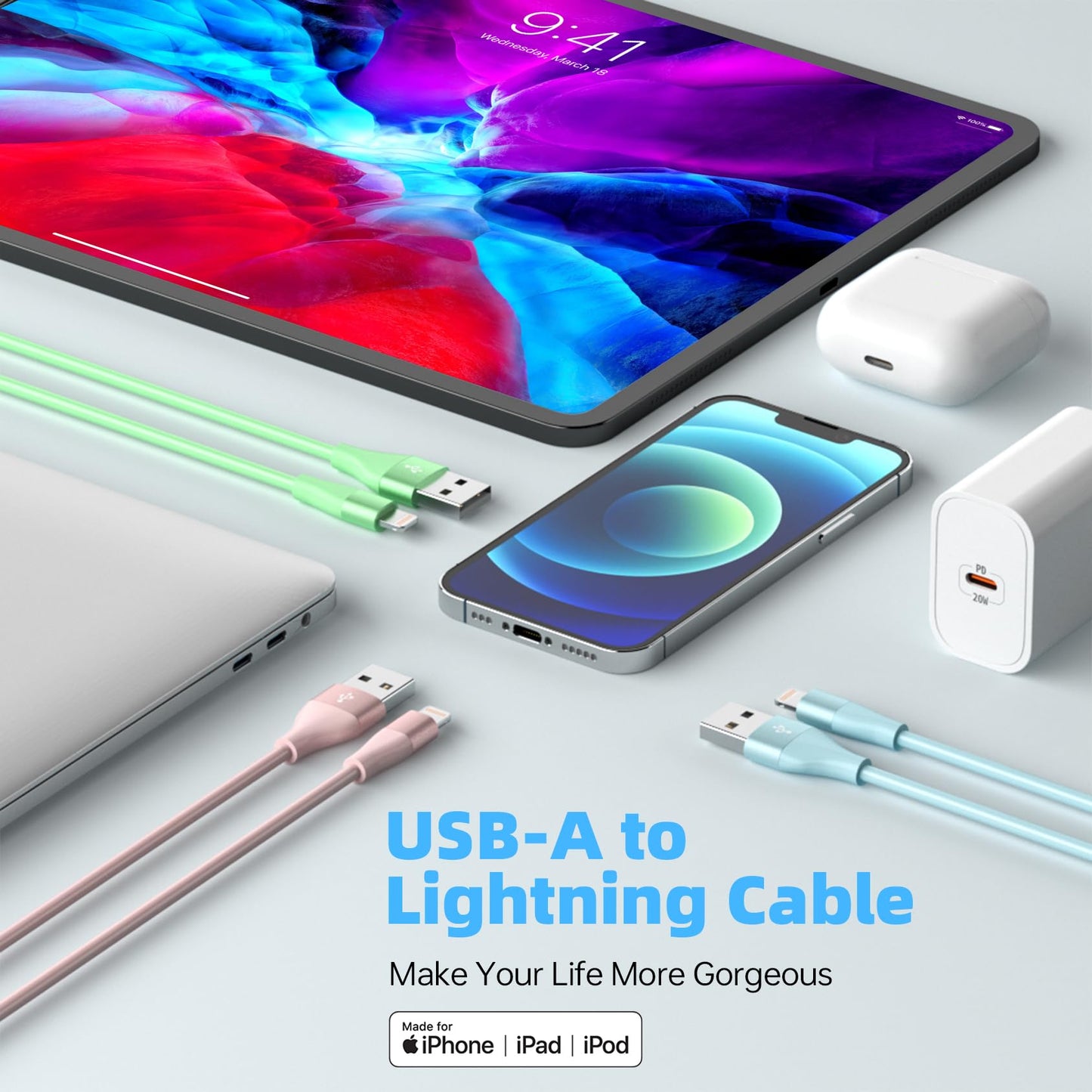 iPhone Charger 3Pack 10 FT Apple MFi Certified Lightning Cable Fast Charging iPhone Charger Cord Compatible with iPhone 14 13 12 11 Pro Max XR XS X 8…