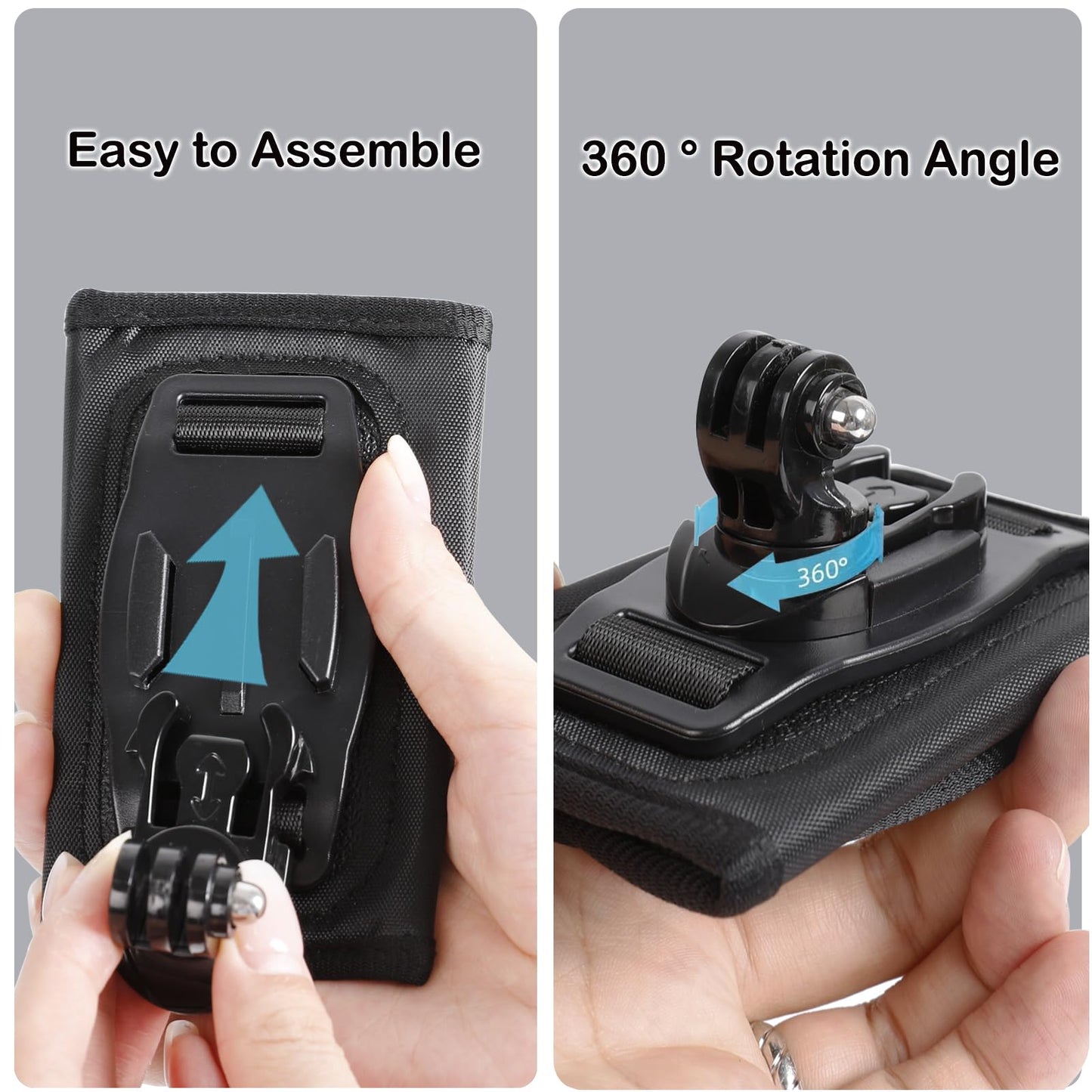 PellKing Camera Backpack Belt Mount for Insta360 One X5/AcePro 2,360 Degree Rotation Buckle Backpack Strap Mount with Quick Release Magnetic Mount