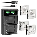 Kastar 4-Pack Battery and LTD2 USB Charger Replacement for VJIANGER 4K Digital Camera, 4K WiFi Digital Camera, 1080P Camcorder, 1080P Video Camera
