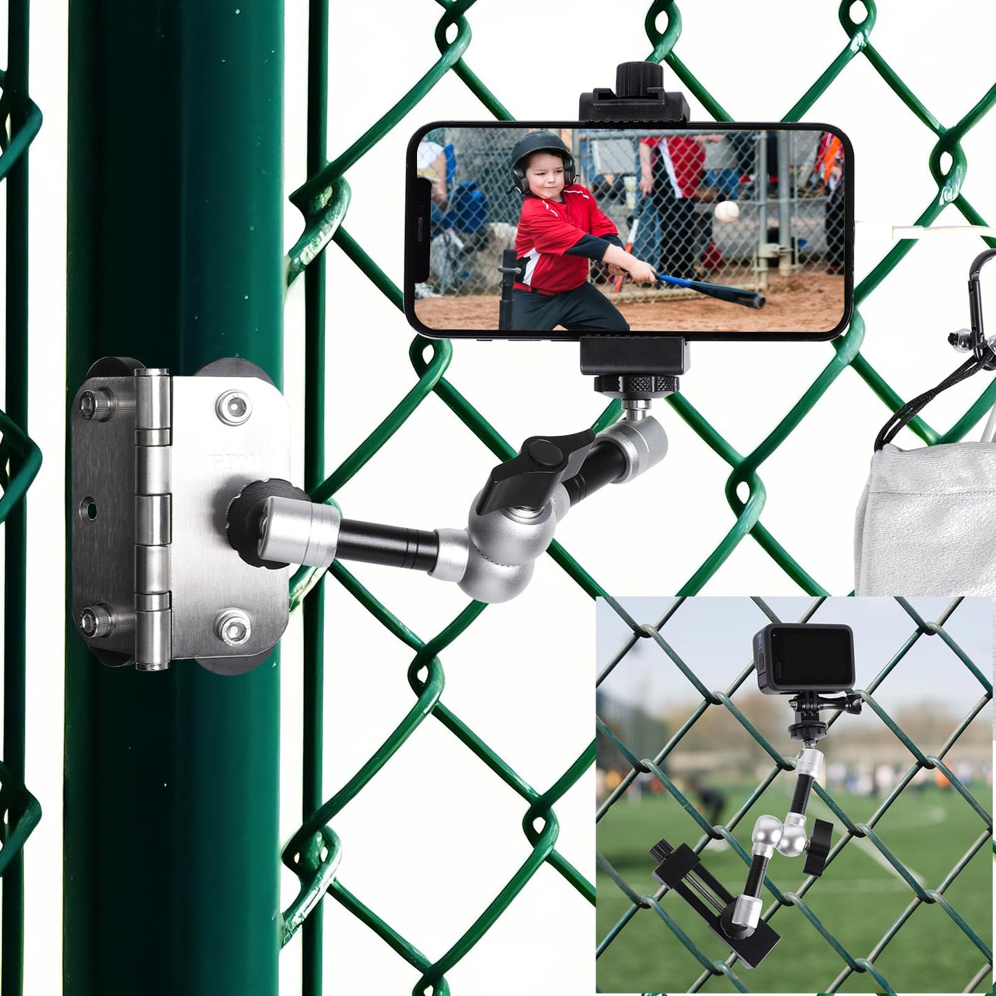 FPN Magnetic Phone Fence Post Mount + Fence Clip Kit for Gamechanger for Mevo Start, GoPro, iPhone, DJI Osmo Pocket 3 and Action Cameras,