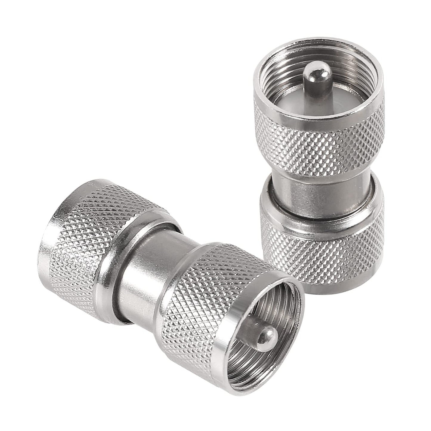 AEDIKO 4pcs UHF Male Connector UHF PL259 Male to Male Adapter Low Loss UHF Male PL259 SO239 Connector