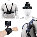 Accessories Set for GoPro Hero 13/12/11/10/9/8/7/6/5/4,New Quick Release Head Strap Mount + Chest Mount Harness + Backpack Clip Holder + 360°Rotating