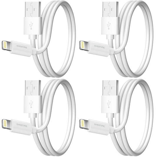 Overtime iPhone Lightning Cable, MFI Certified, Portable & Smart USB-A to Lightning Charging Cable, Fast Apple Charging Cord, 4ft iPhone Charger Cord…