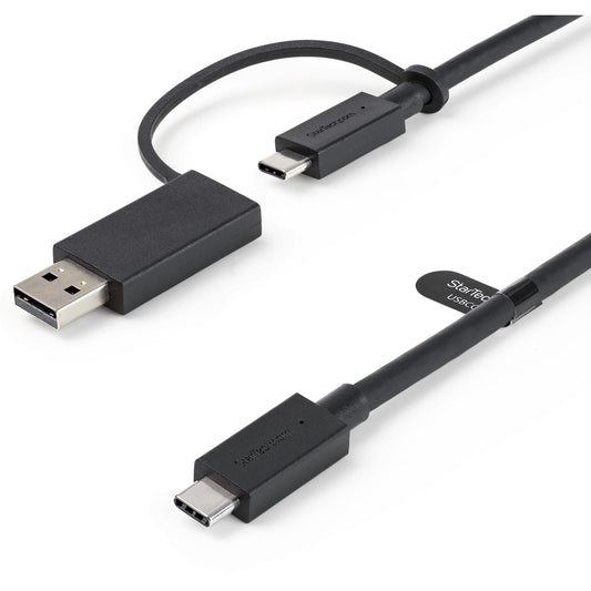 3ft/1m USB-C Cable with USB-A Adapter Dongle, USB-C to C [10Gbps/PD], USB-A to C [5Gbps], 2-in-1 USB C Cable for Hybrid Dock