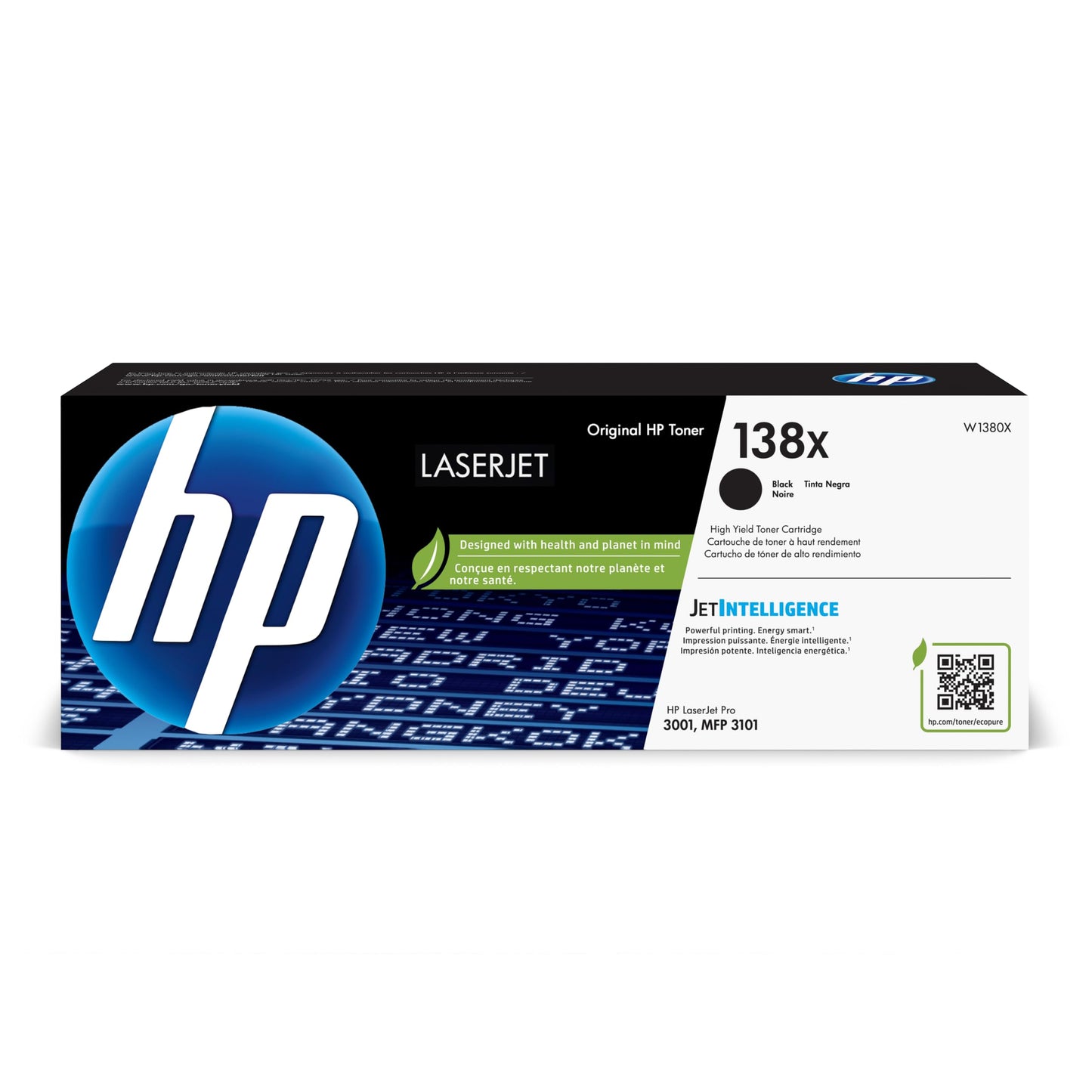 HP 138X Black High-Yield Toner Cartridge | Works LaserJet Pro 3001 Series, LaserJet Pro MFP 3101 Series | W1380X