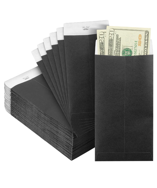 Mr. Pen- Money Envelopes for Cash, 6.5" x 3.5", 100 Pack, Kraft Paper | Self-Adhesive Bulk Cash Envelopes for Budgeting, Money and Coin Saving, Check