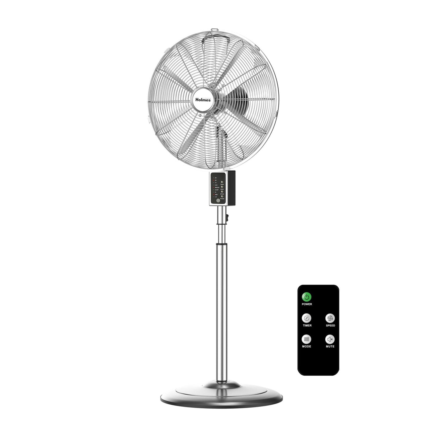 Holmes 16" Digital Metal Stand Fan 3-Speed Oscillation Remote Control
