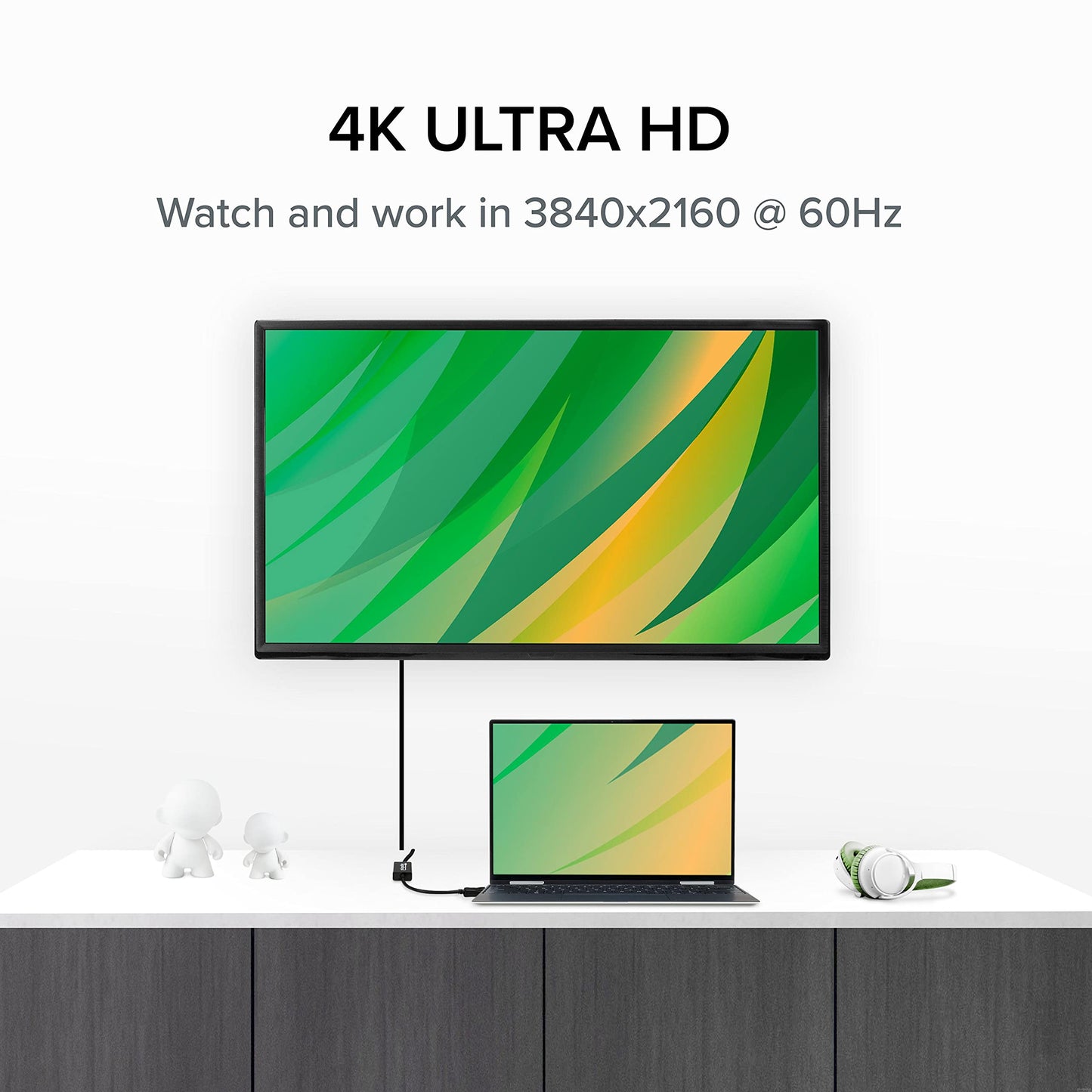 Plugable Active DisplayPort to HDMI Adapter, Uni-Directional, Driverless, Adapts Any Full-Sized DP Port to Enable Connecting a HDMI Cable and Display