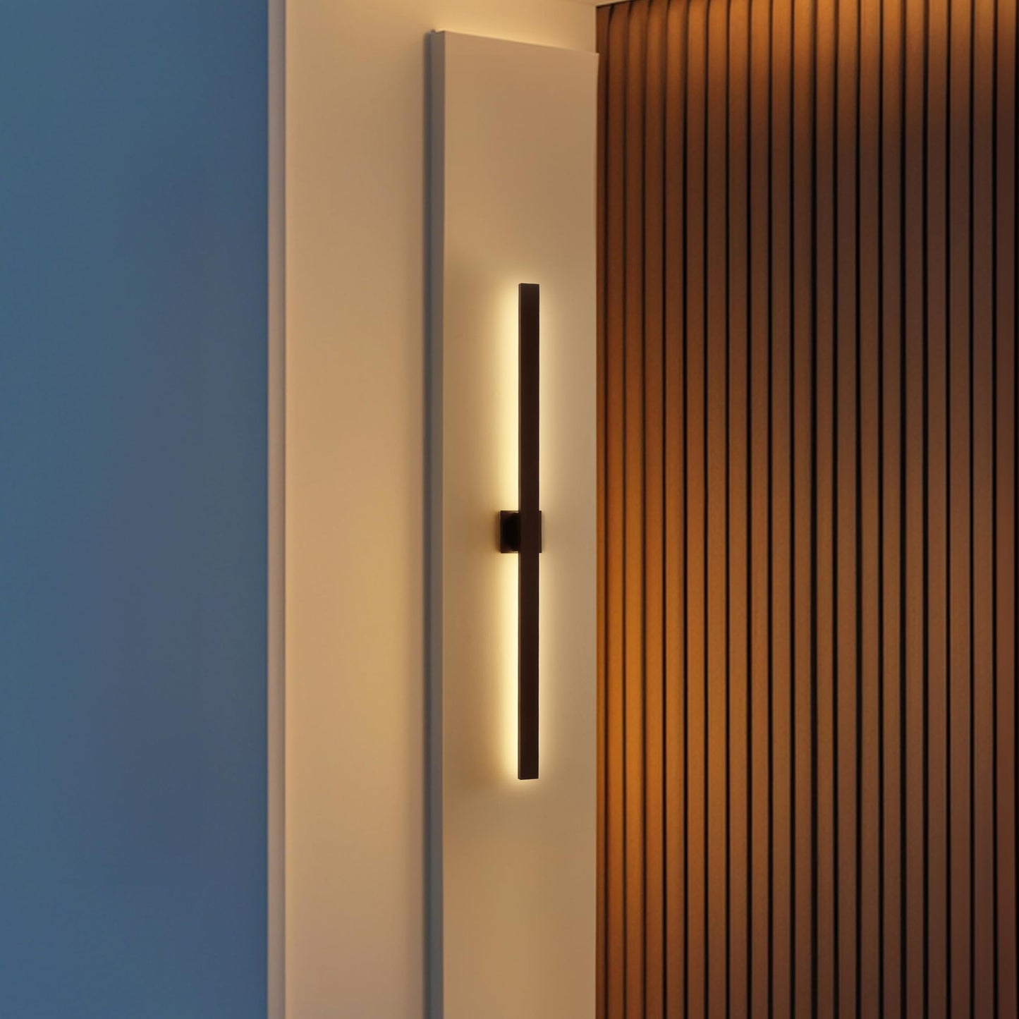 JONATHAN Y 49.5" Oil Rubbed Bronze Modern Linear Outdoor LED Wall Sconce, 350-Degree Rotatable Dimmable IP65 Waterproof Minimalist Light for Porch