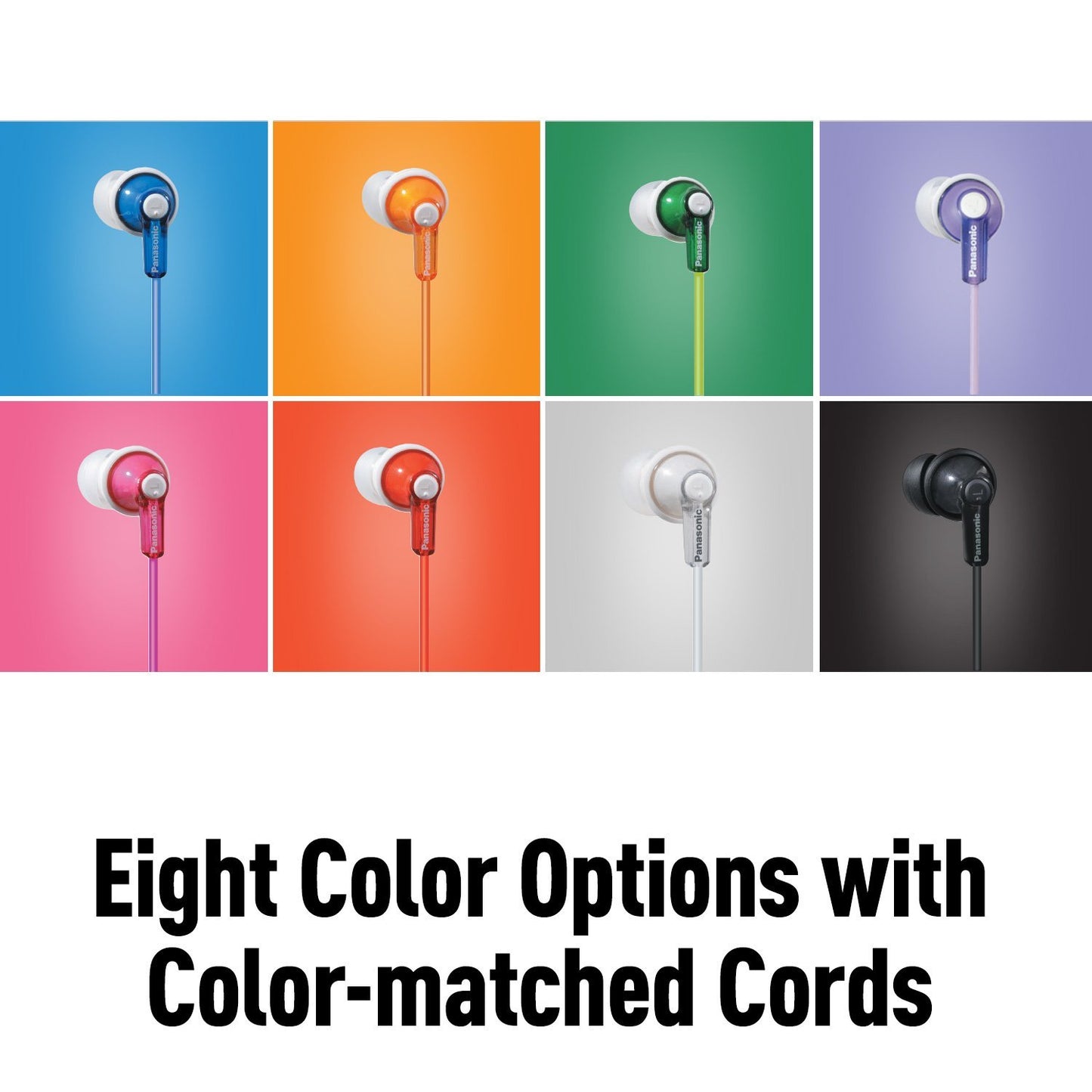 Panasonic ErgoFit In-Ear Earbud Headphones RP-HJE120-V (Purple) Dynamic Crystal Clear Sound, Ergonomic Comfort-Fit,Violet