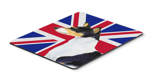 Caroline's Treasures SS4956MP Basenji with English Union Jack British Flag Mouse Pad, Hot Pad or Trivet for Home Office Gaming Working Computers