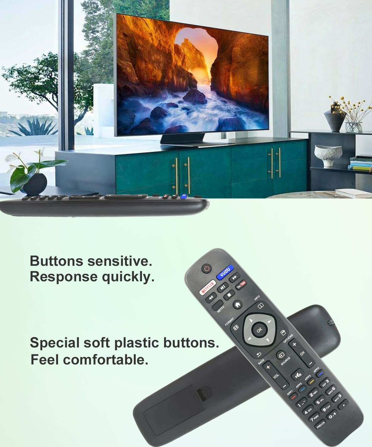 JISOWA Replacement Remote Control Universal for Philips Smart TV 50PFL5603/F7 NH500UP URMT41JHG006 URMT41JHG003 58PFL4609/F7 55PFL5601/F7 55PFL5402/F7