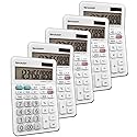 Sharp EL-330WB Standard Function Basic Desktop Calculator, Large Display, for Home and Office, Dual Power, Solar and Battery 5 Pack5