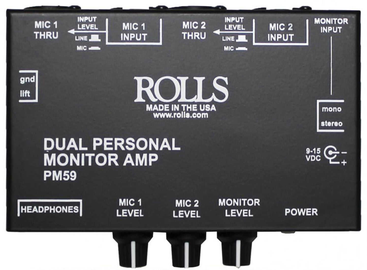 Rolls Corporation PM59 Rolls Dual Personal Monitor Amp