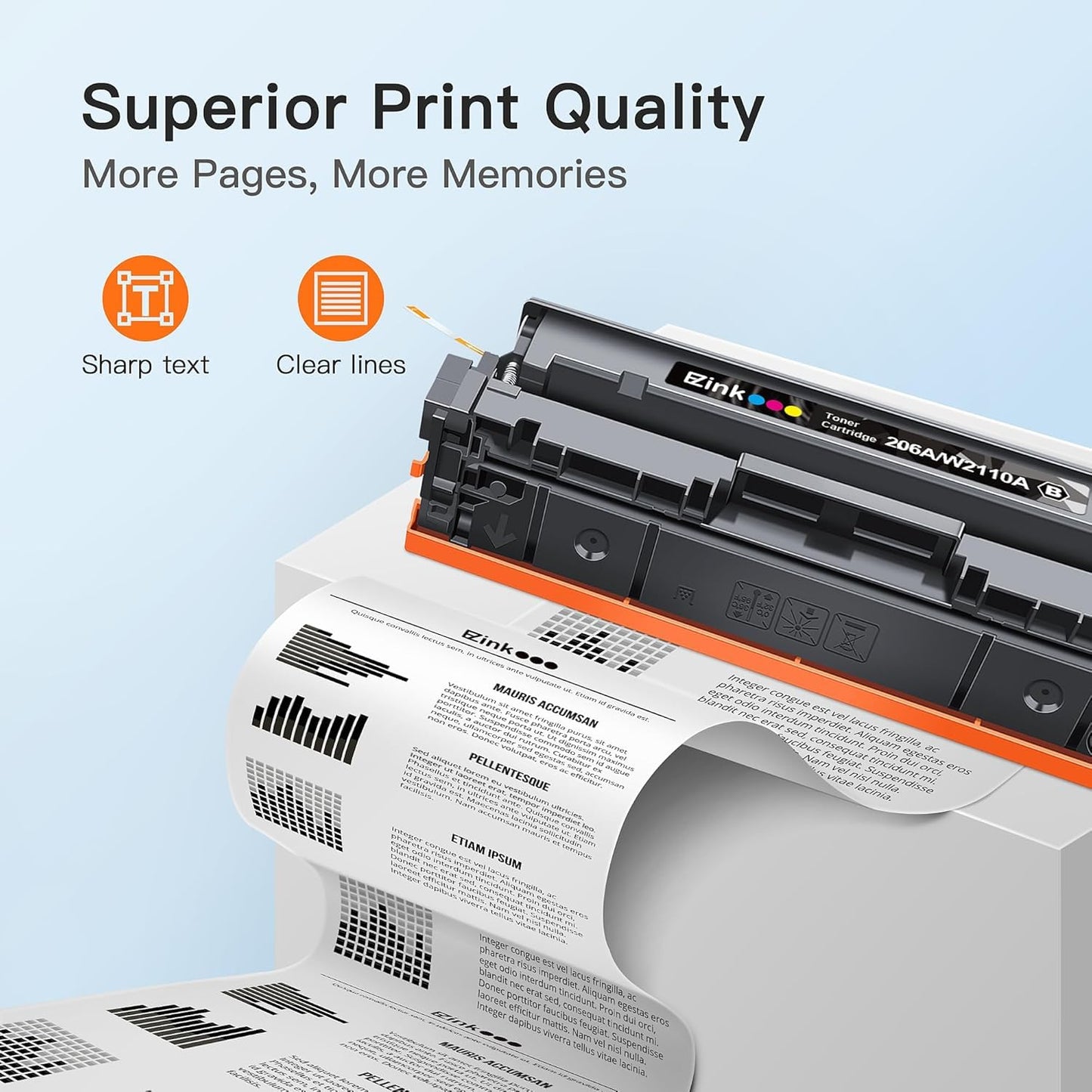 E-Z Ink 206X Toner Cartridges 4 Pack for HP M283fdw M283cdw M255dw