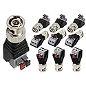 zdyCGTime BNC Video Baluns Adapter BNC Male Plug to 2 Pin/Way Screw Terminal Video Audio Spring Press Type Balun with Solderless Screw Terminal