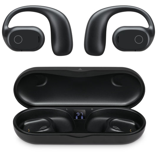 iLive Electronics 16mm Driver Clear Truly Wireless Open Ear Earbuds, Black, IAEBTO34B