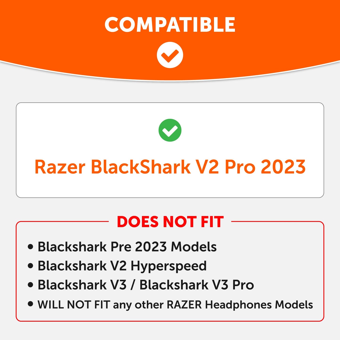 WC Freeze Blackshark V2 Pro 2023 - Cooling Gel Earpads by Wicked Cushions Only (Does not fit Old Blackshark V2 Pro) - Boost Comfort, Thickness