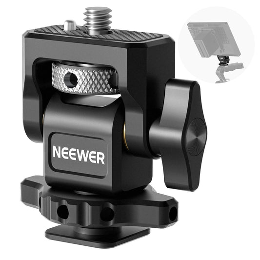 NEEWER Camera Monitor Mount with Cold Shoe (2 Pack), Anti Twist 1/4" Screw for 5" & 7" Field Monitor Compatible with Atomos Ninja V, 360° Swivel