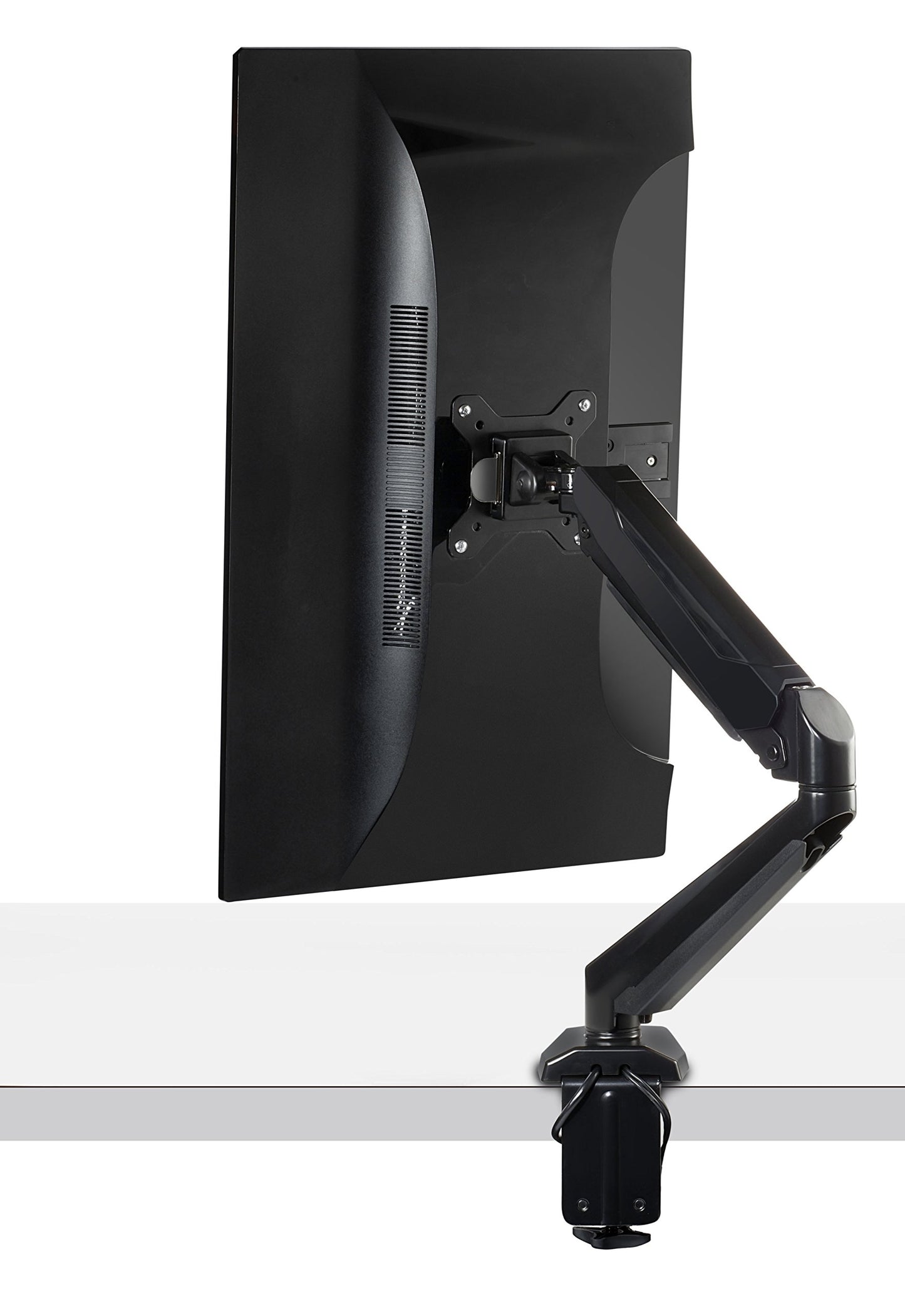 Fotolux Full Motion Ultra-flex Gas Spring Swivel LCD Desk Monitor Mount For 15"-27" With USB And Audio Ports - Easy Installation With Quick Release