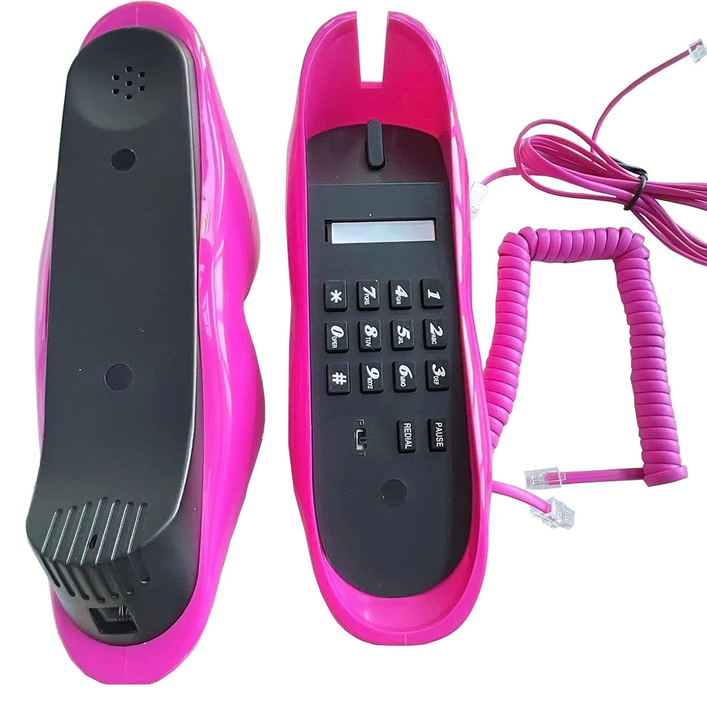 Lip Telephone, Advanced Home Telephone, Interesting Mouth Lip-Shaped Telephone, Funny Rose Red Lip Plastic Telephone Cable, Wire Phone Home