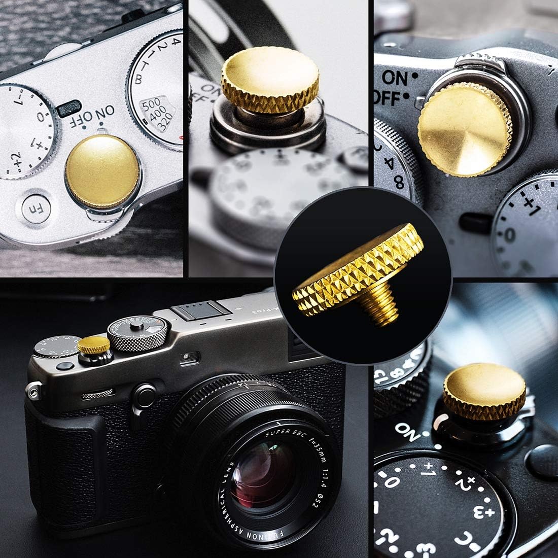Fuji Shutter Release Button Accessories: Fujifilm Camera Soft Shutter Button - Gold Shutter Button for Canon Nikon Leica Film X100vi X100v X100Ff Xt5