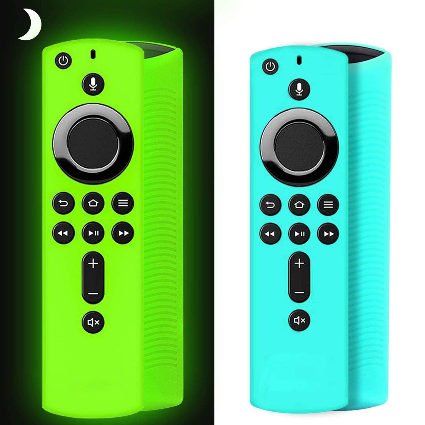 [2 Pack ] Firestick Silicone Remote Cover Case Compatible with 4K Firetv Stick, Firetv Remote Control Cover, Shockproof Anti Slip Case (Green Glow