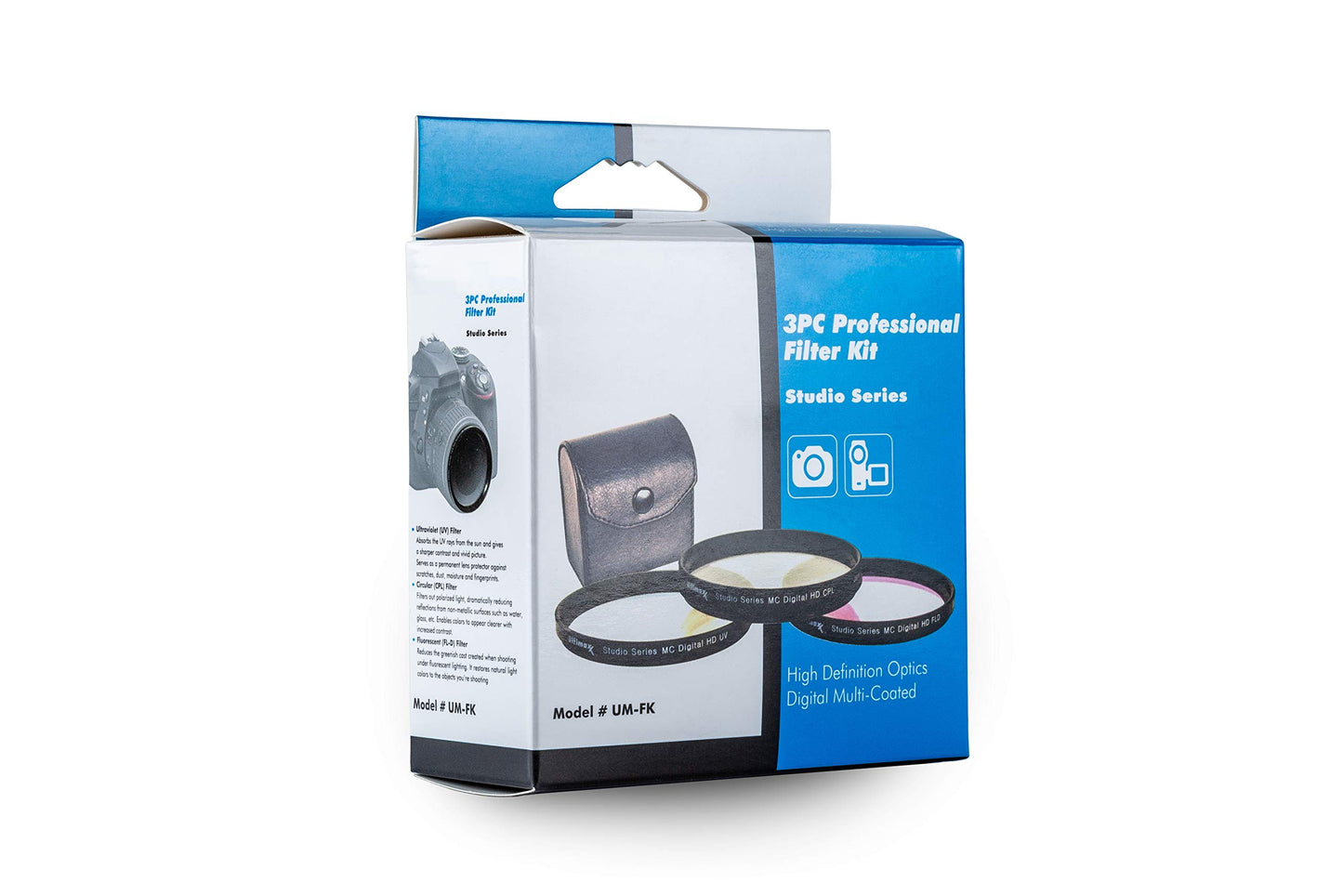 Ultimaxx Professional 3-Piece Multi-Coated Filter Set for Digital and Video Cameras with HD Optics and 52mm Diameter