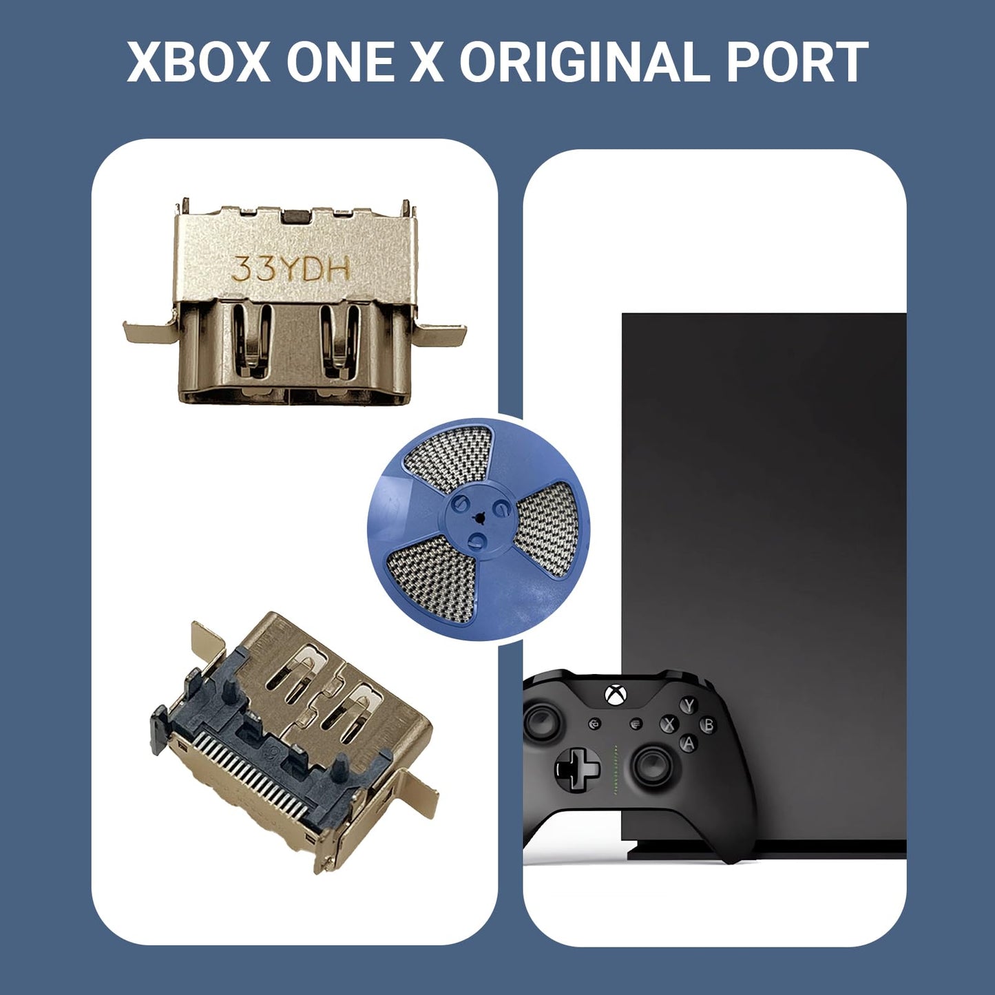 PAOBTEIY 2 Pack HDMI Port Replacement for one X With 10-in-1 Kits [xbox_one]