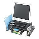 Safco 3603BL Wood Desk Riser, Optimize Supplies and Monitor Heights, Organize Desk and Tables, 8.25 Inch Riser, Black