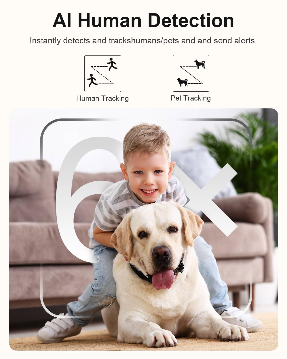 HIGSEEU 4K Wireless Security Camera, WiFi Indoor Camera, Cameras for Home Security, Baby Monitor, Nanny Cam with Night Vision, AI Motion Detection